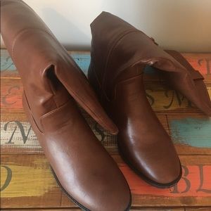 Brown tall riding boots
